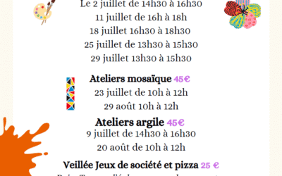 Ateliers d&rsquo;été