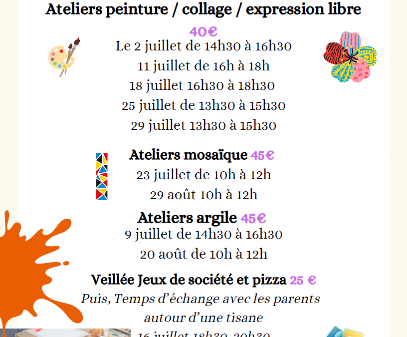 Ateliers d&rsquo;été